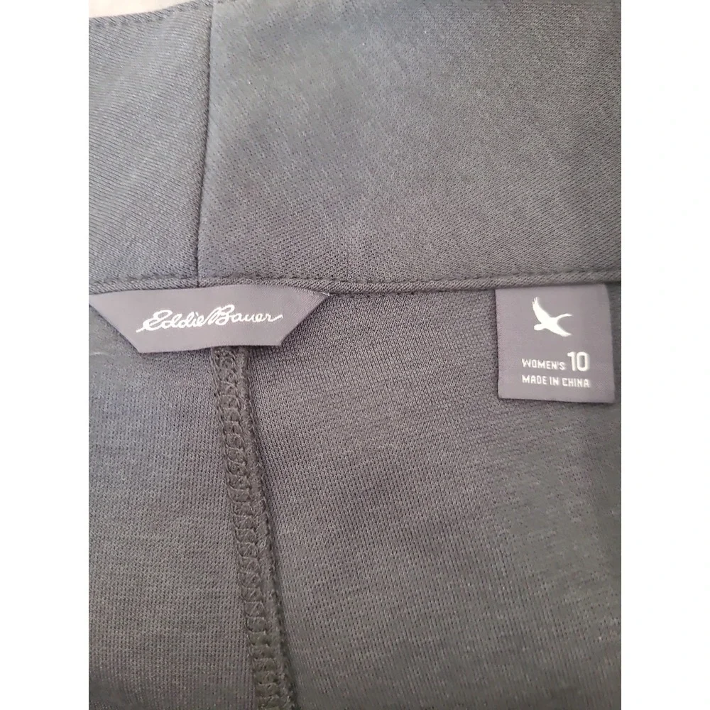 Eddie Bauer Women SZ 10 Grey Ponte Knit PANT stretchstraight‎ leg work casual